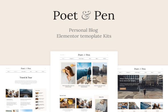 Poet & Pen Poet & Pen - Personal Blog Elementor Template Kit - Image 1